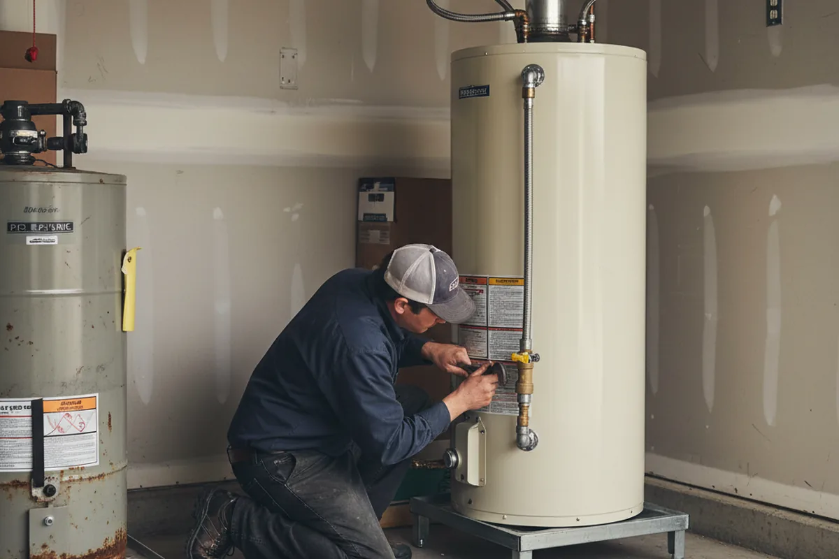 Water heater and shutoff valve replacement in Smithfield